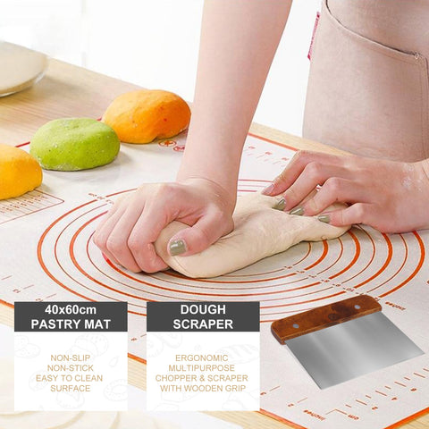 UDUK Bread making kit silicone baking mat for non-stick proofing and cleanup