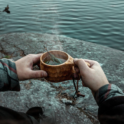 ueberleben hardwood Kuksa cup showcasing durable, long lasting construction.