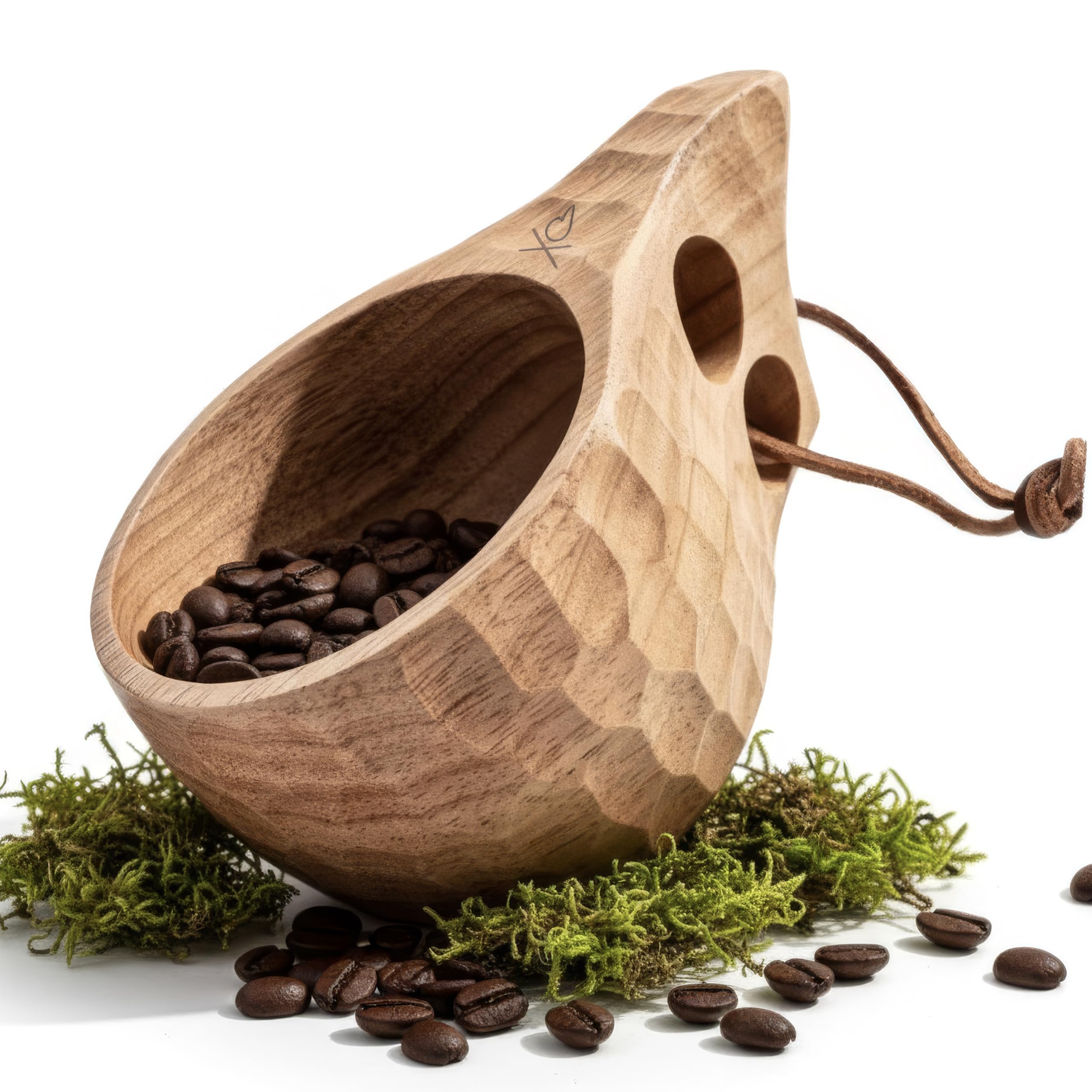 ueberleben Kuksa cup handcarved 8oz with rustic warmth for trail coffee.