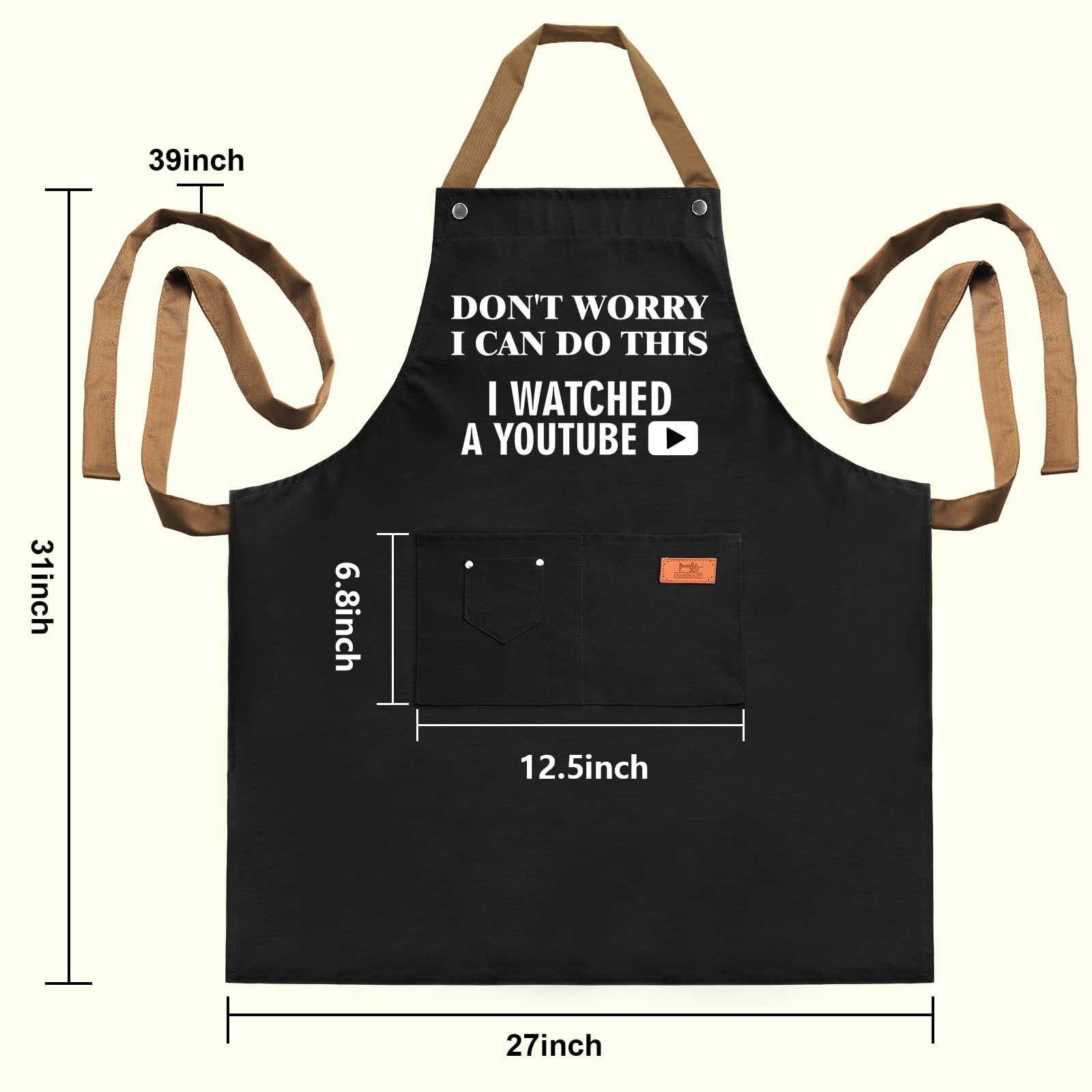 UENOW grilling apron back view showing wide coverage to protect clothing