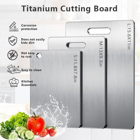 UFJEG titanium cutting board dishwasher-safe for quick sanitizing after meals.