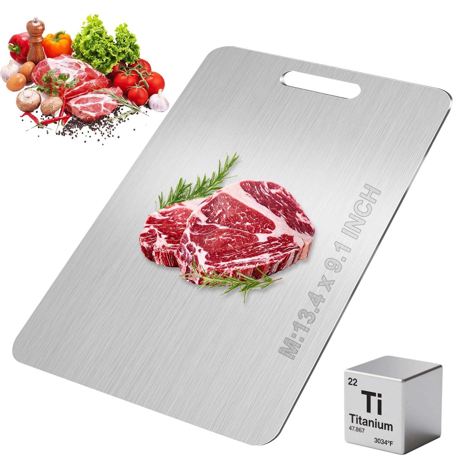 Ufolbol Katuchef titanium cutting board front view, dual surface for fruits and vegetables