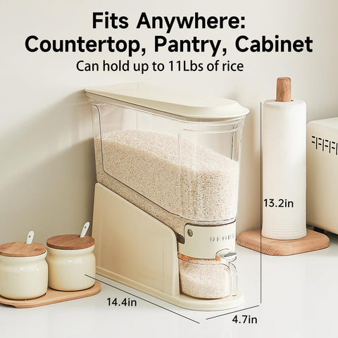 UFORU compact design holds up to 10 lbs of grains neatly stored.