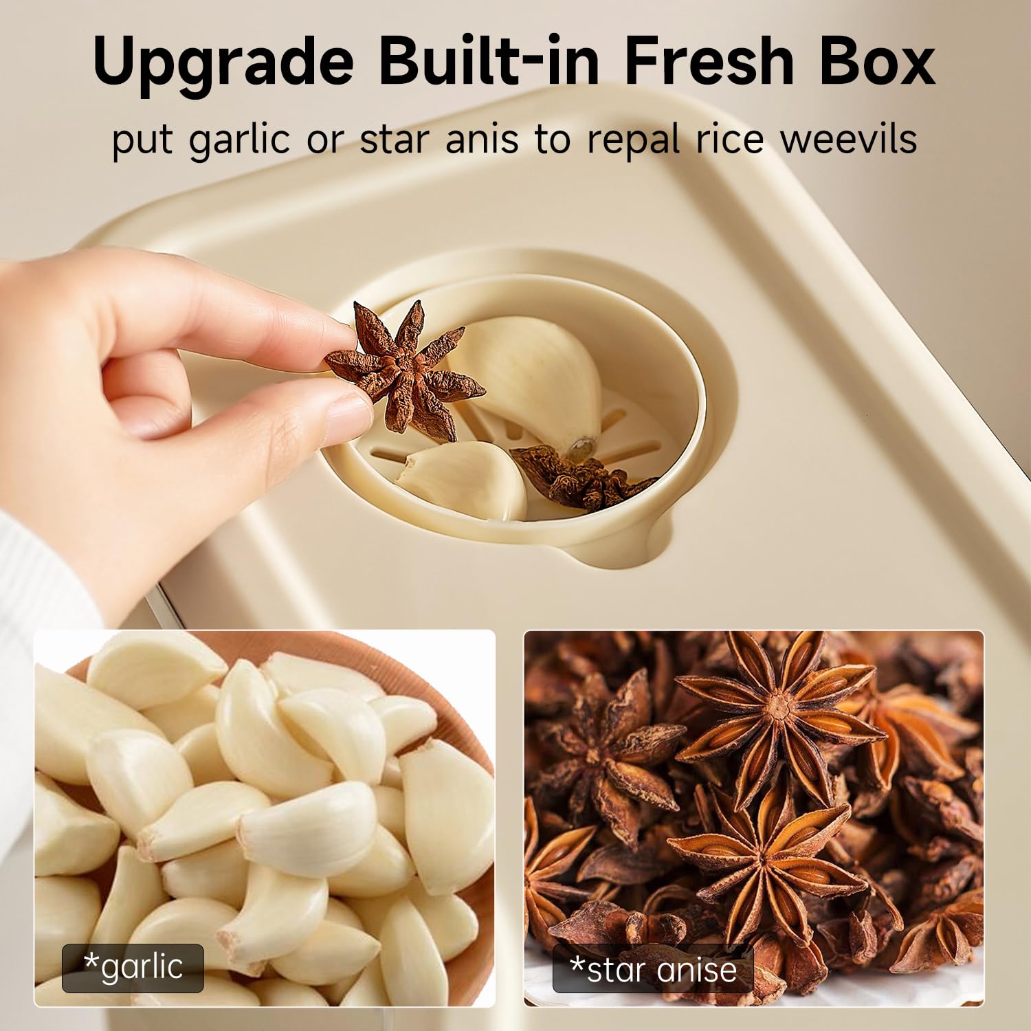 UFORU rice dispenser pantry organization improves kitchen efficiency and visibility.