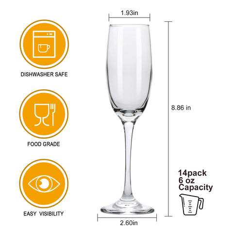Ufrount clear crystal champagne glasses with elegant clarity for toasts.