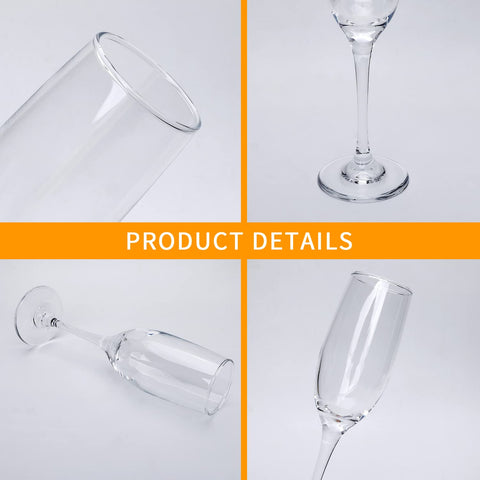 Ufrount stemmed champagne glasses with refined design for aroma and presentation.