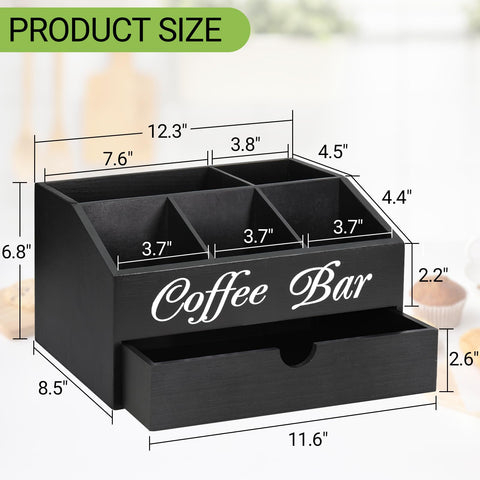 ugiftt coffee bar organizer wood material closeup showing sturdy construction