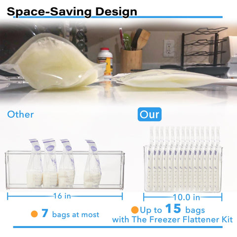 Ugotfeels flat bags in container maximize freezer organization and visibility.