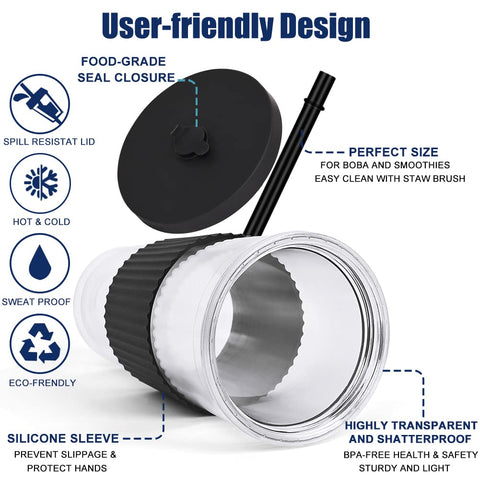 UHAPEER double-wall insulated boba tumbler keeps drinks cold or hot longer.