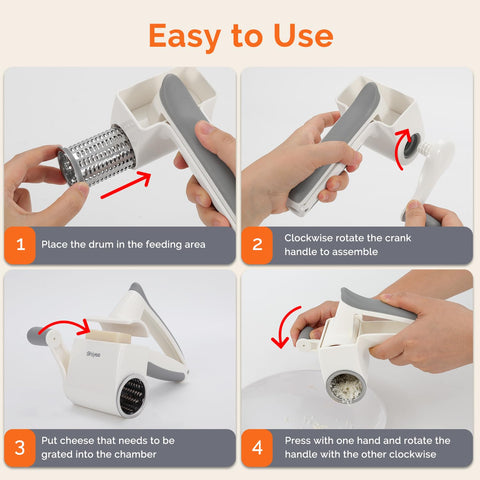 Dishwasher-safe parts of the UHIYEE rotary grater