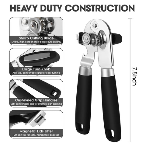 UHIYEE manual can opener with hardened blade for smooth cuts.