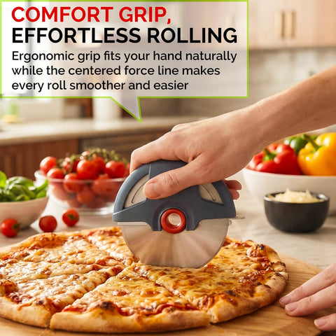 UHIYEE razor-sharp blade ensures clean slices with toppings intact.