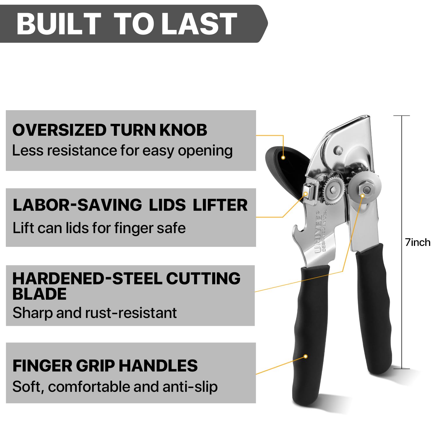 UHIYEE smooth-gear-operation supports effortless turning for quick can access.