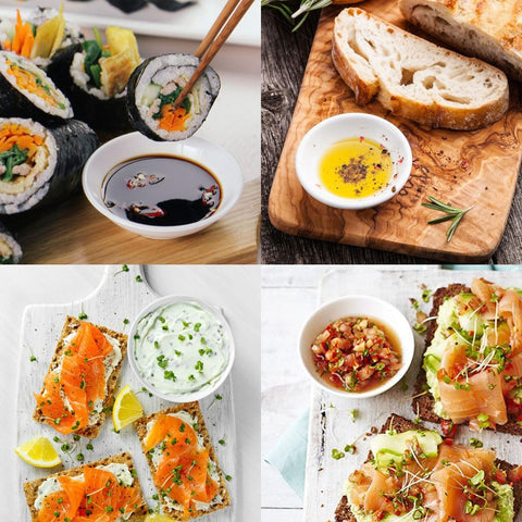UIBFCWN classic white dip bowls for oil, vinegar, hummus and more.