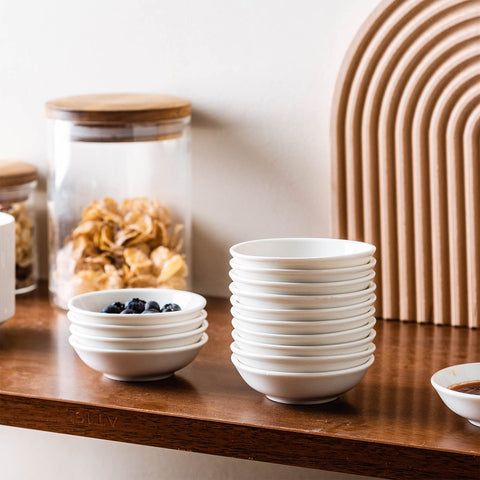 UIBFCWN white porcelain sauce cups, dishwasher safe and easy to clean.