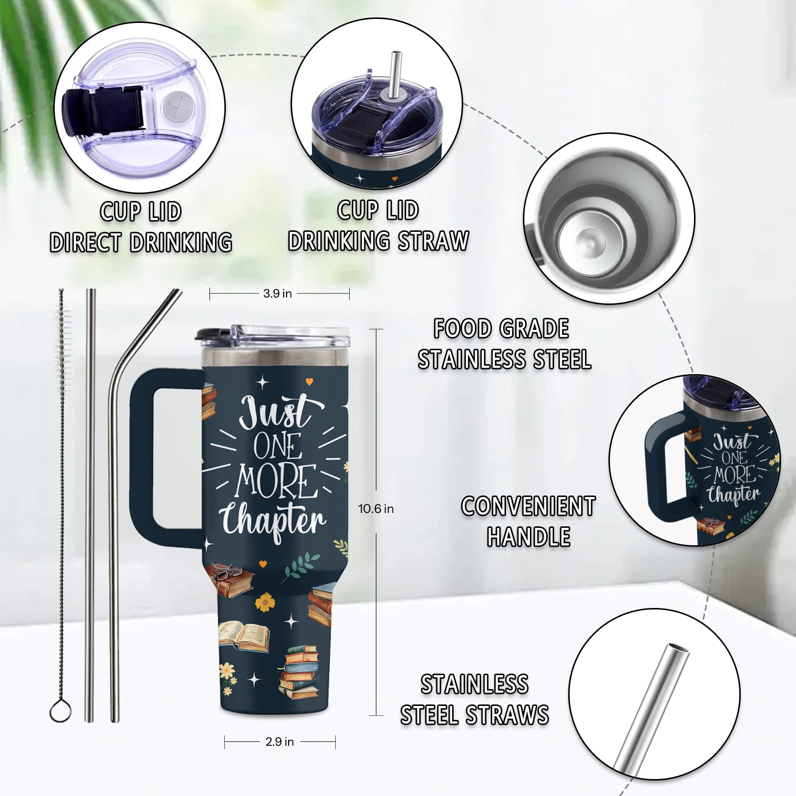 Uibunoo premium material book lover mug for stylish, durable use