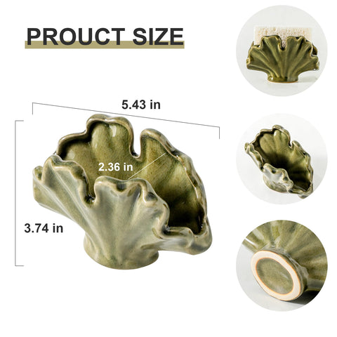 Uiddo ceramic sponge holder green side view shows compact sink caddy design.