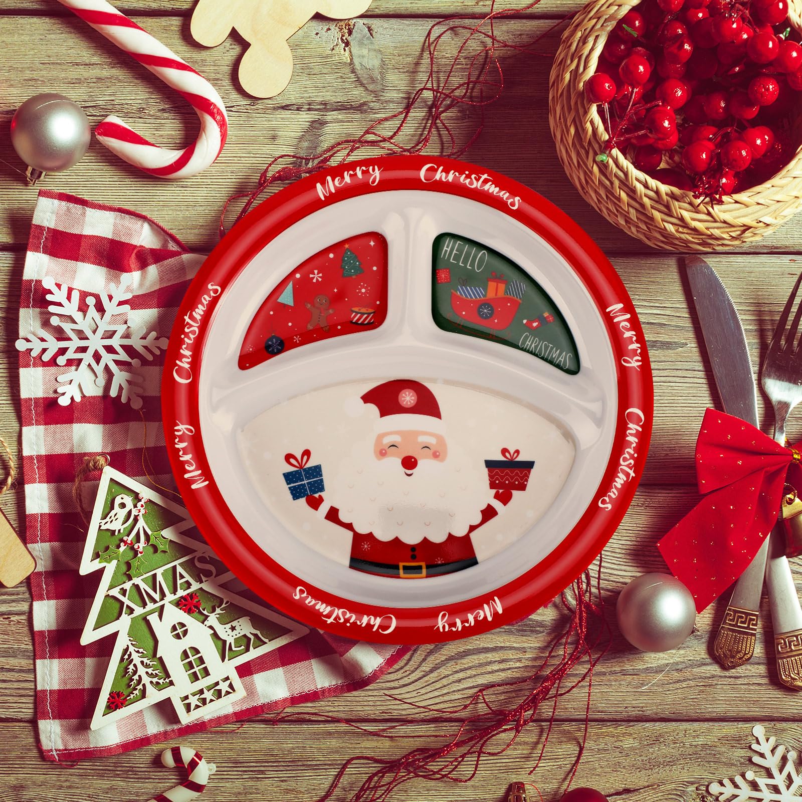 Uiifan presents-pattern divided plate supports kid-friendly, organized meals.