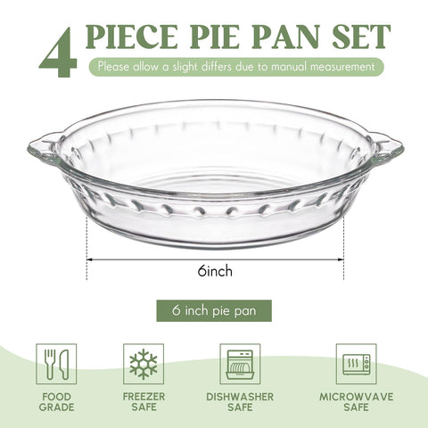 Uiifan clear glass pie dish with handles eases safe oven transfer