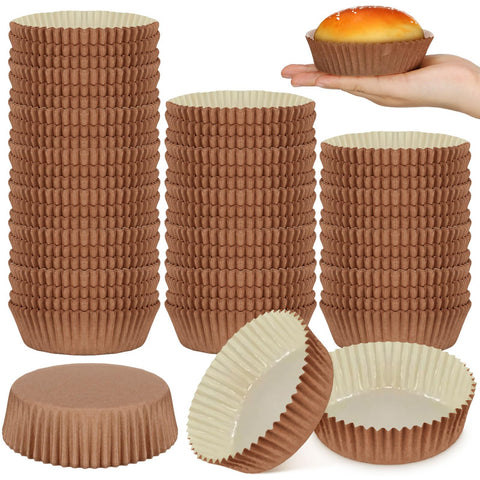 Uiifan disposable round cupcake liners natural packaging for easy disposal.