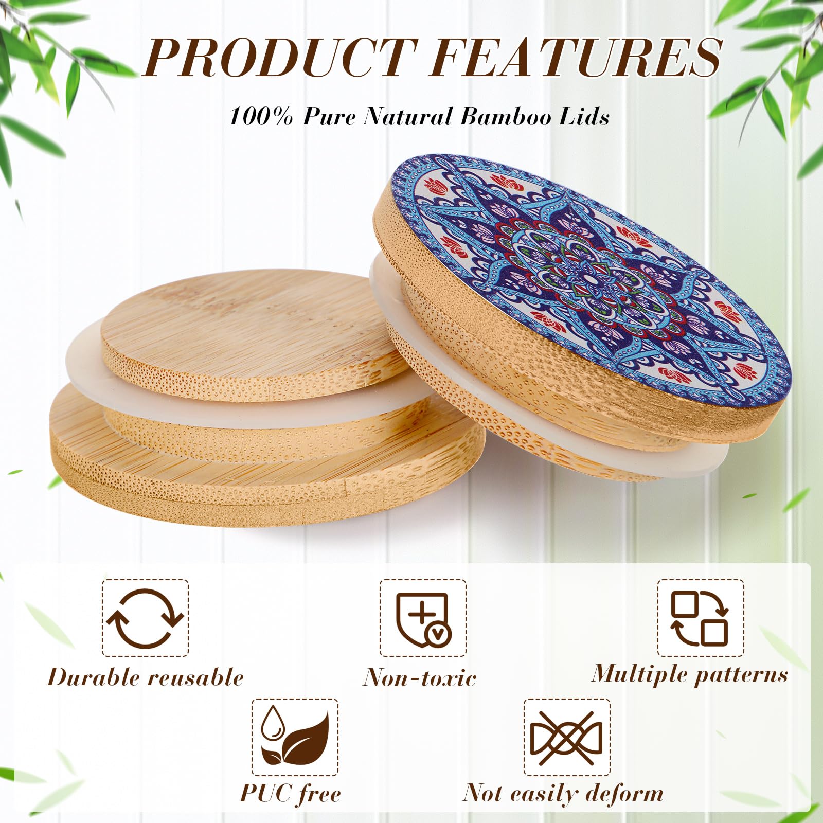 Uiifan reusable wooden lid designed for long-lasting jar storage on countertops.