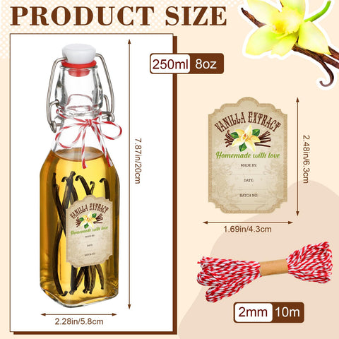 Uiifan vanilla extract labels for clear content labeling.