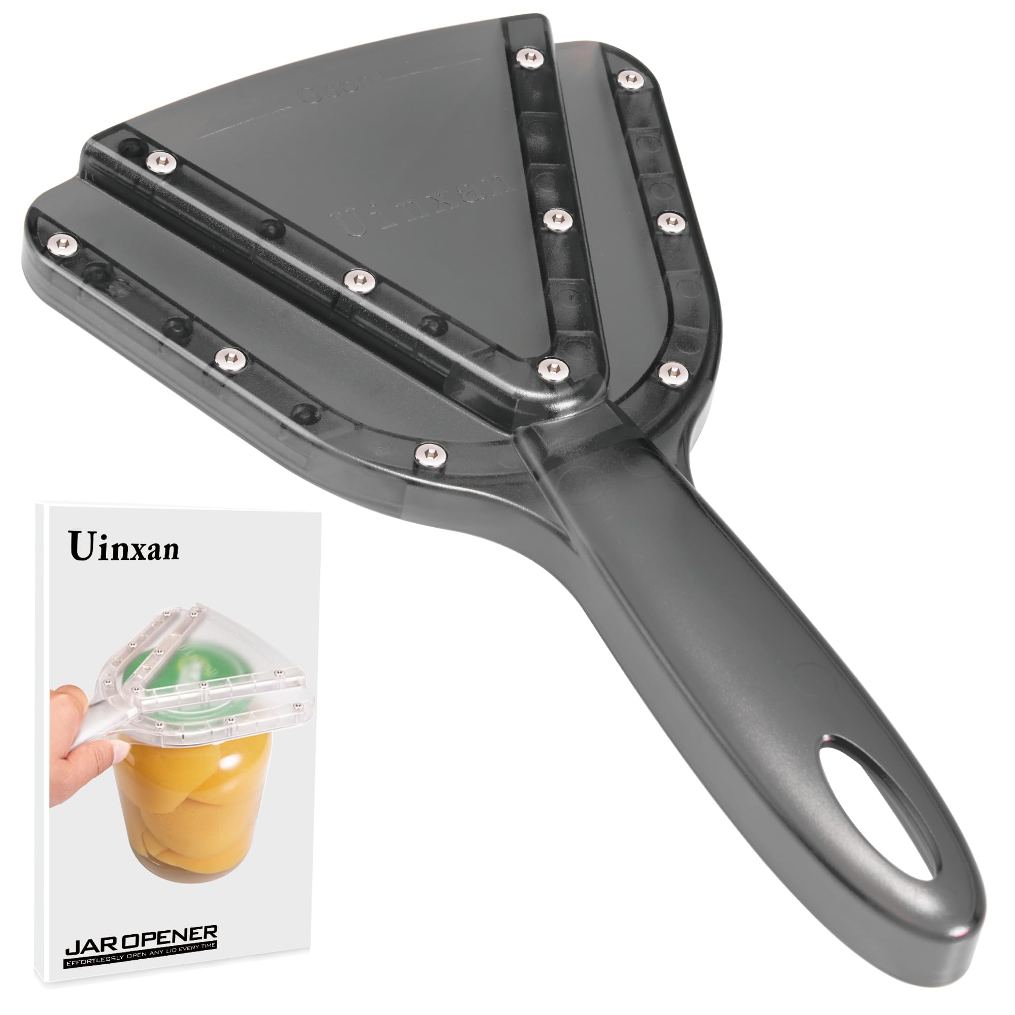 Uinxan jar opener with long handle provides superior leverage for stubborn lids