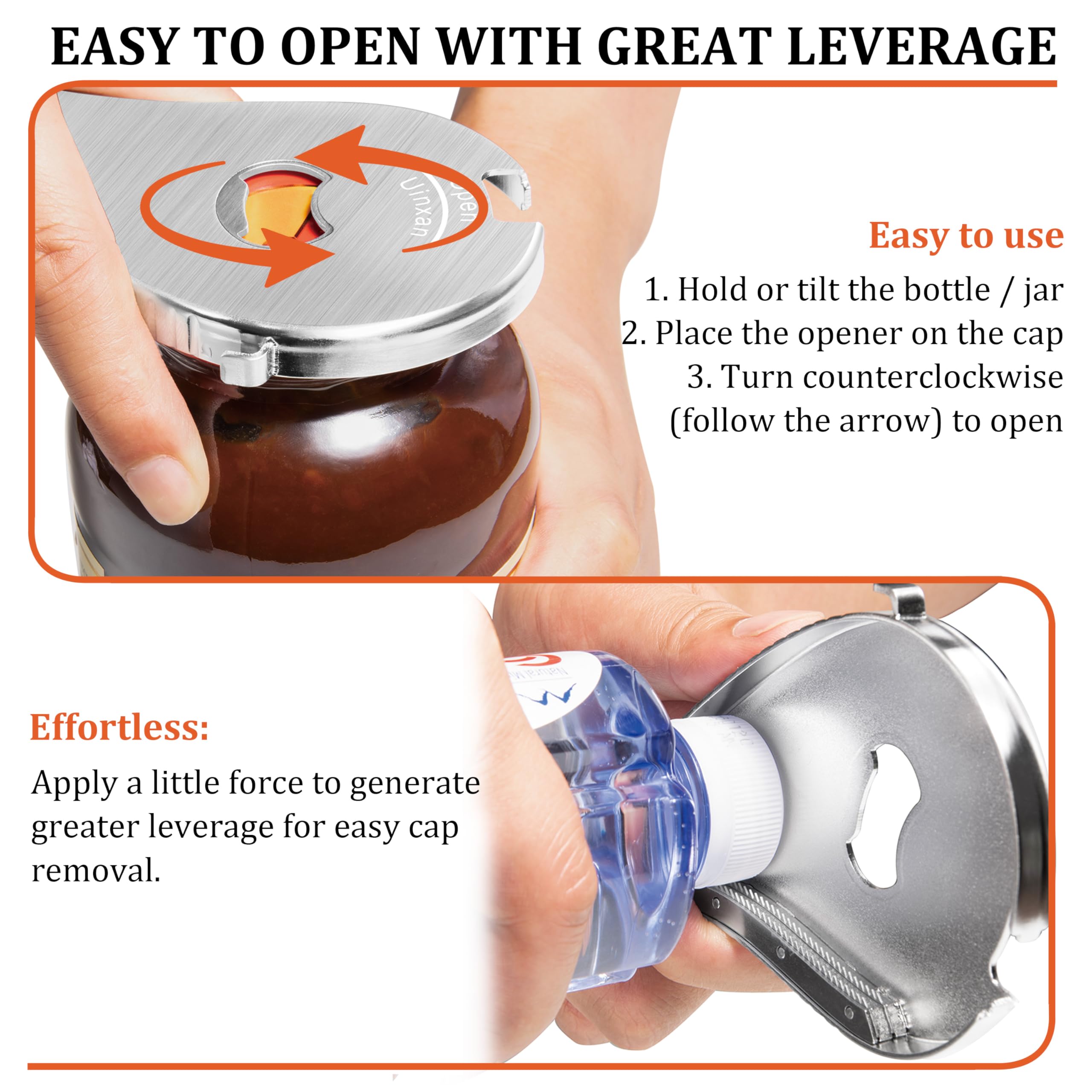 The lever-action design from Uinxan enables smooth, minimal-effort opening of jars and bottles.