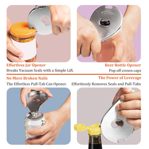 Uinxan multi-opener-bottle-can-pull-tab handles diverse tasks in kitchens, bars, and travel.