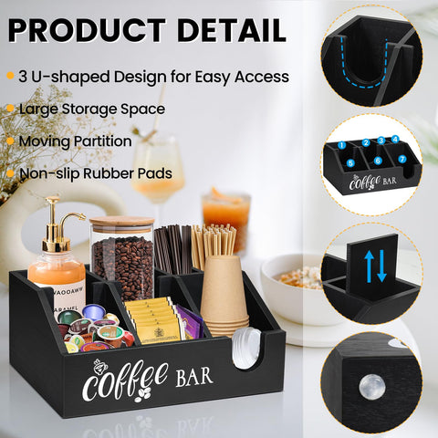 Uipame non-slip base protects surfaces while keeping all coffee essentials tidy.