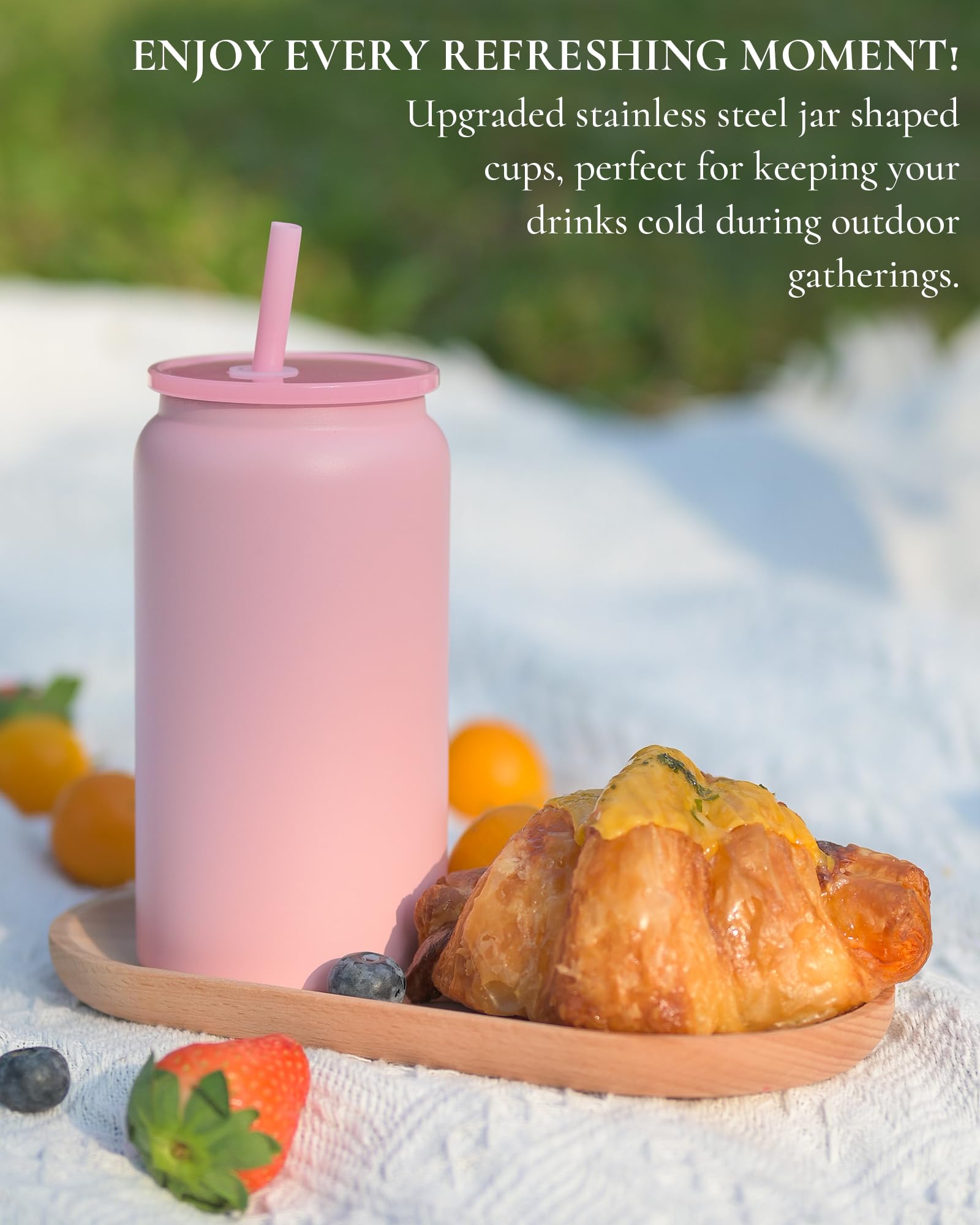 UIRZOTN insulated cup maintains beverage temperature during travel.