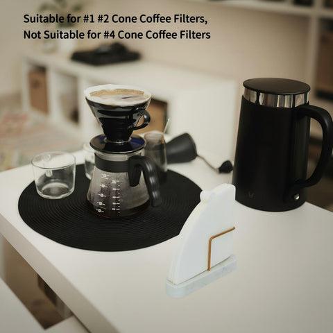 Holds about forty filters, ideal for daily coffee routines.