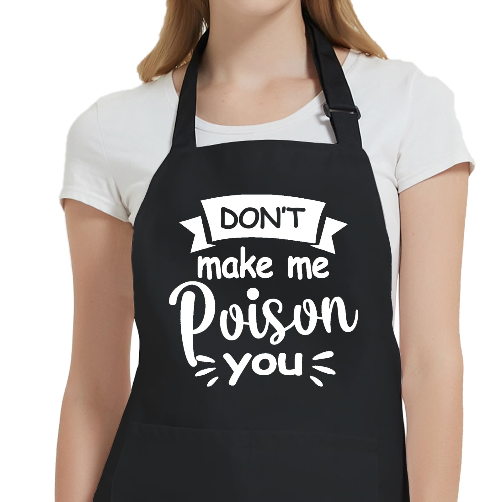 Uiycolk funny apron with two pockets for utensils and recipes in the kitchen.