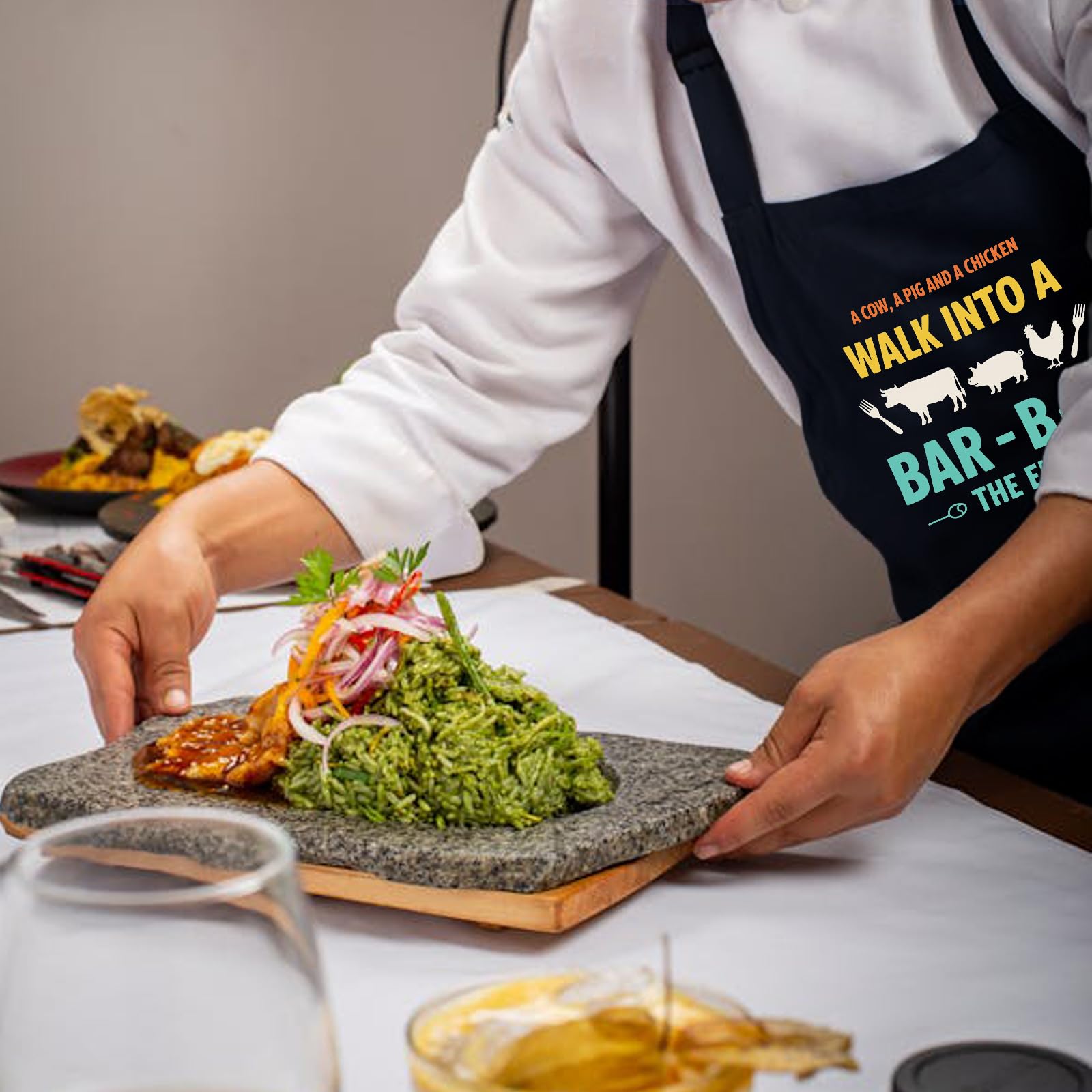 Uiycolk apron material detail emphasizes soft polyester