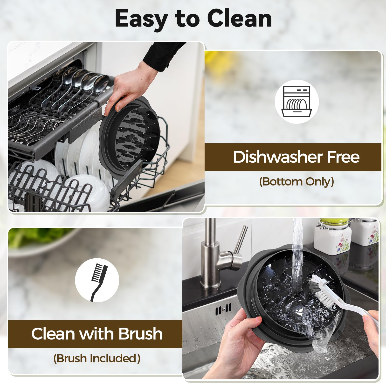 Ukeetap 10-Inch Pro Chicken Shredder easy-clean brush included for thorough cleaning