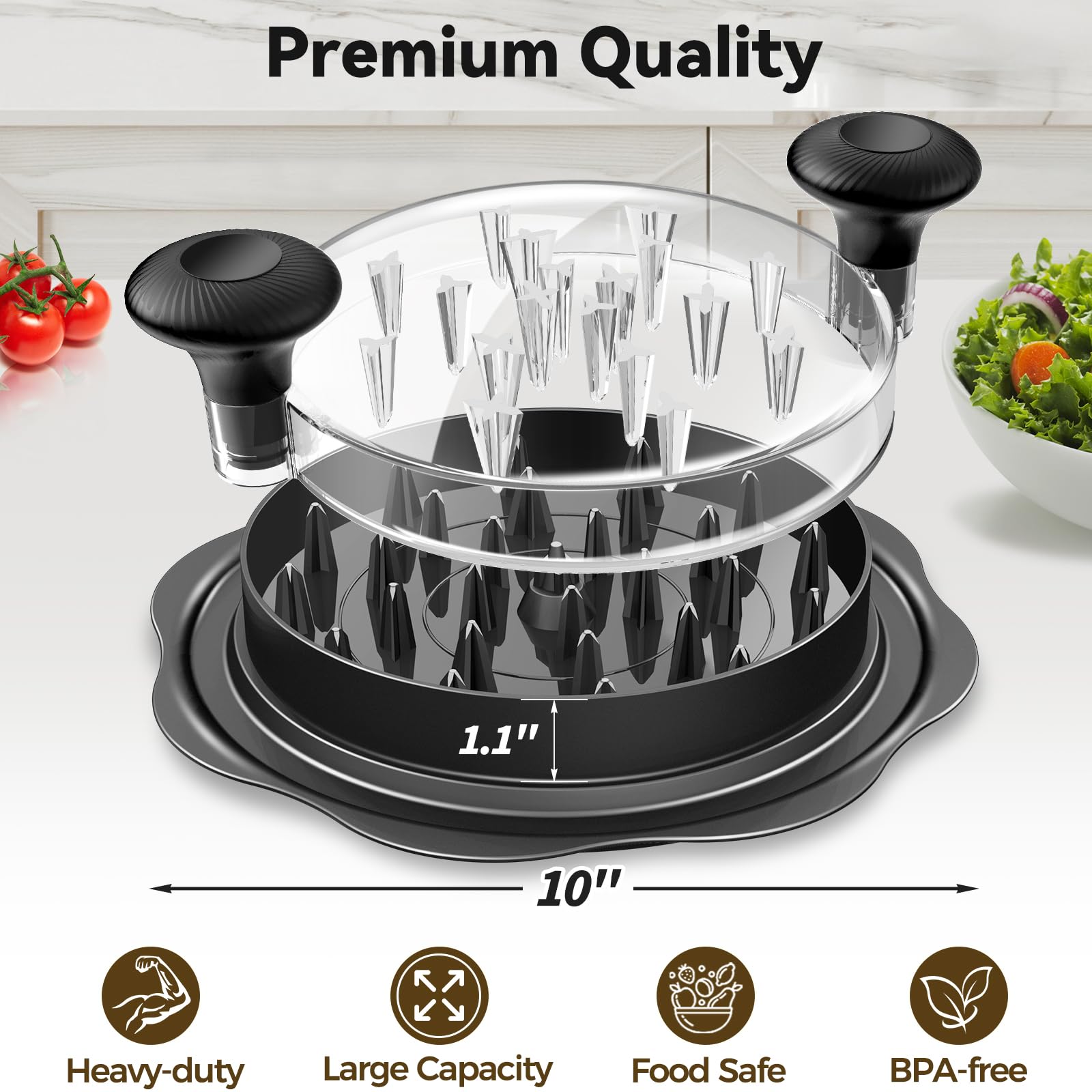 Ukeetap 10-Inch Pro Chicken Shredder handle grip providing comfortable control