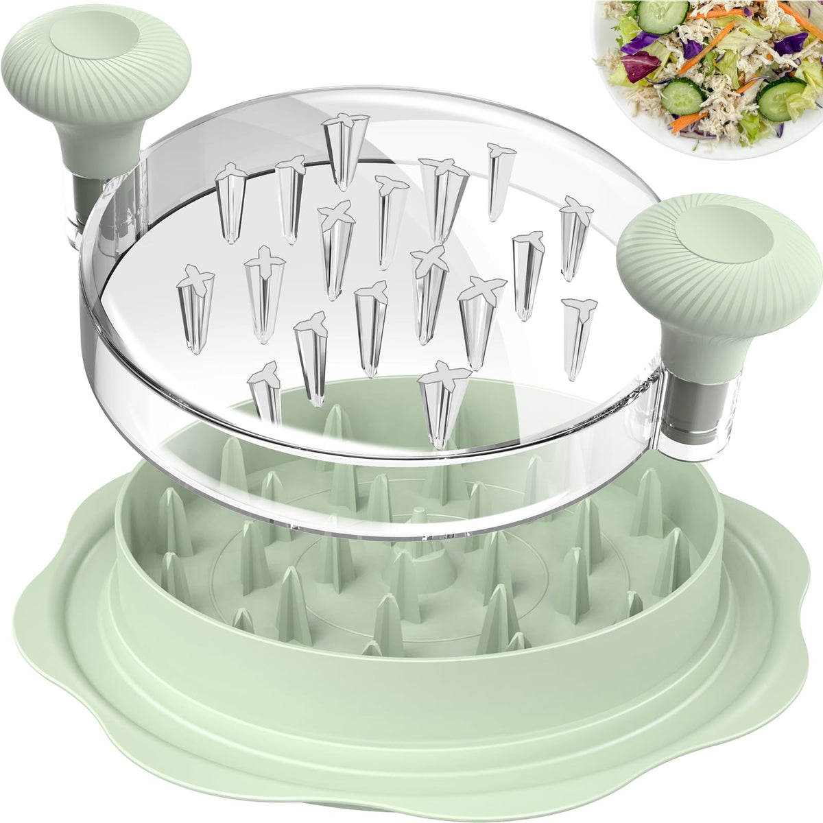 Ukeetap 10-inch Pro Chicken Shredder top view shows sturdy design for fast shredding.