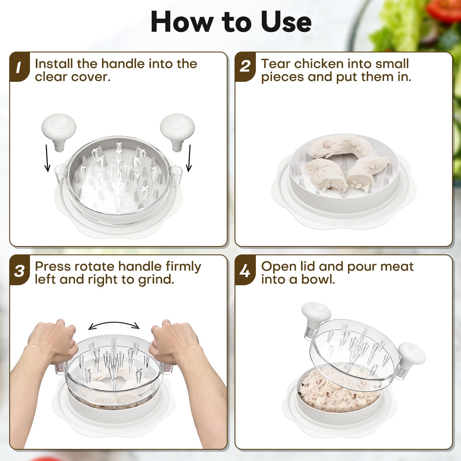 Brush included with Ukeetap shredder supports easy post-use cleaning.