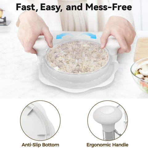 Dishwasher-safe bottom and included brush enable quick, thorough cleaning of the shredder.