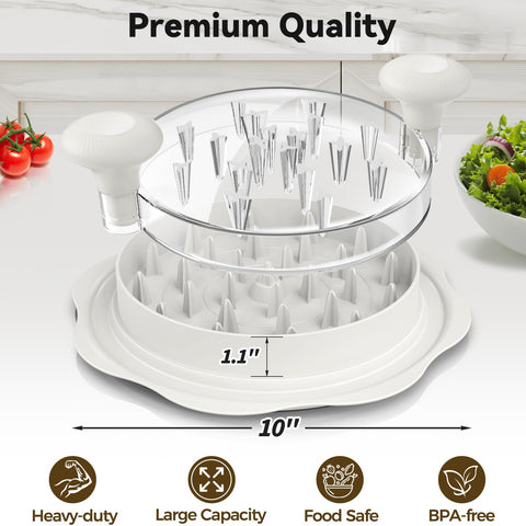 Ergonomic handle on Ukeetap shredder provides comfortable, controlled shredding during meal prep.