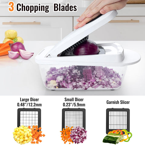 Ukeetap blades in action delivering even dicing.