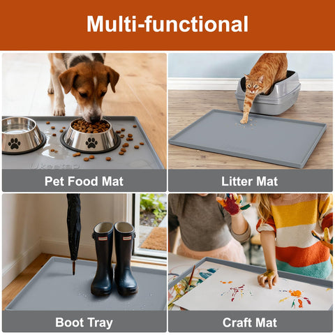 Ukeetap raised-edge design protects floors from spills and drips.