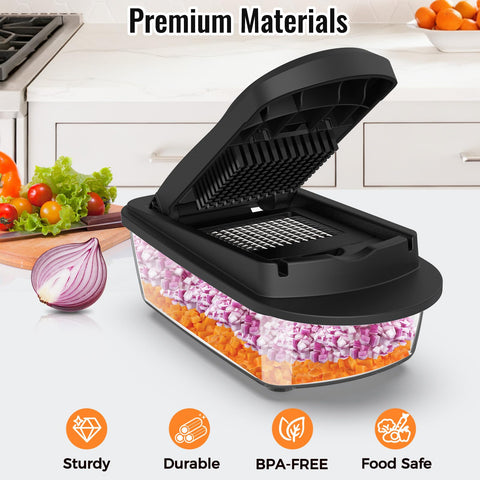 Ukeetap non-slip base stabilizes chopping for safer use.