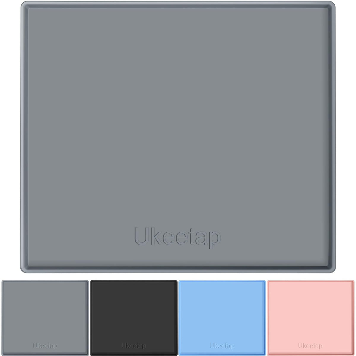 Ukeetap extra thick silicone mat with raised edge protects floors from spills.