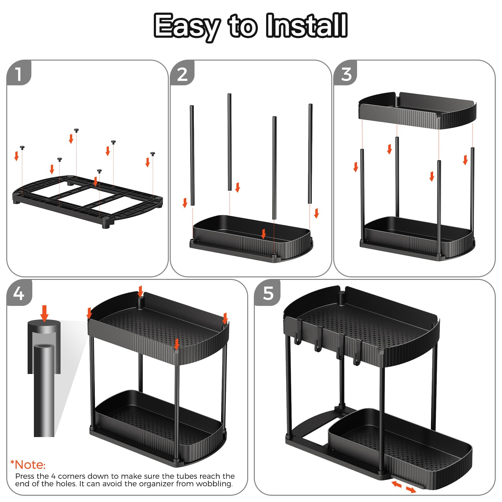 Ukeetap multi-purpose organizer in use under cabinet for clutter control.