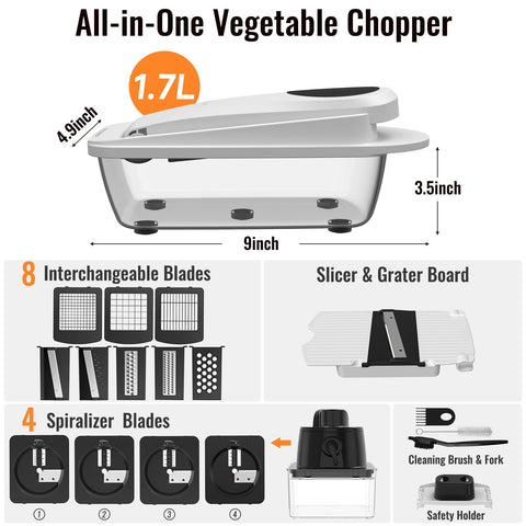 Ukeetap vegetable chopper with container keeps ingredients neat