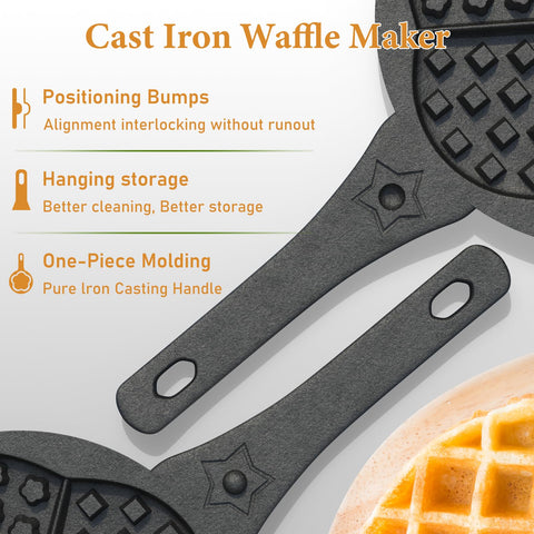 UKENEM waffle maker showing five shapes for fun breakfasts