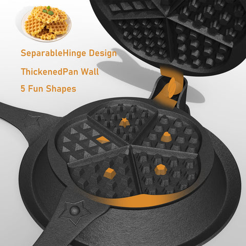 UKENEM waffle maker in 360-degree rotation for easy flipping and control