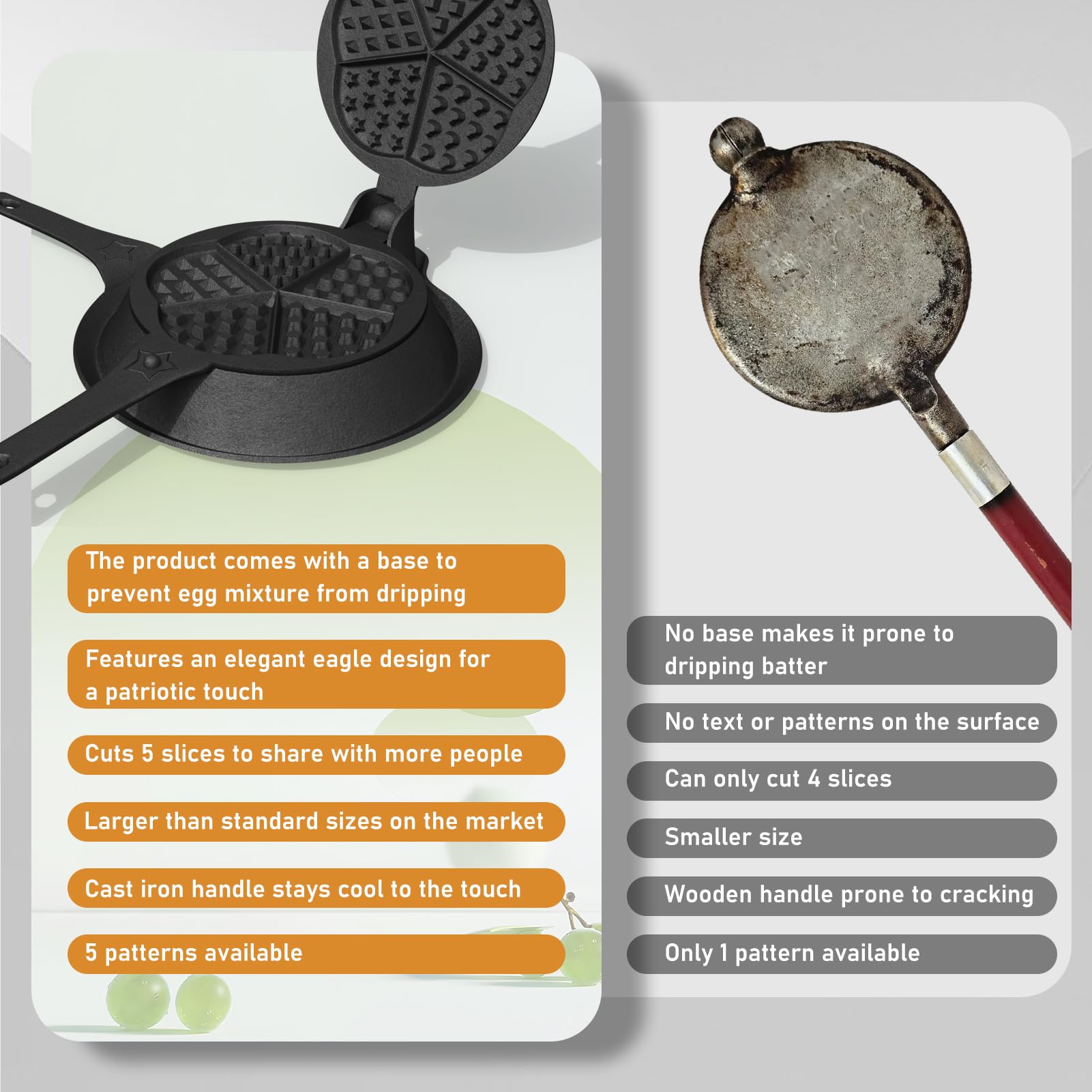 UKENEM waffle maker suitable for home use and camping trips