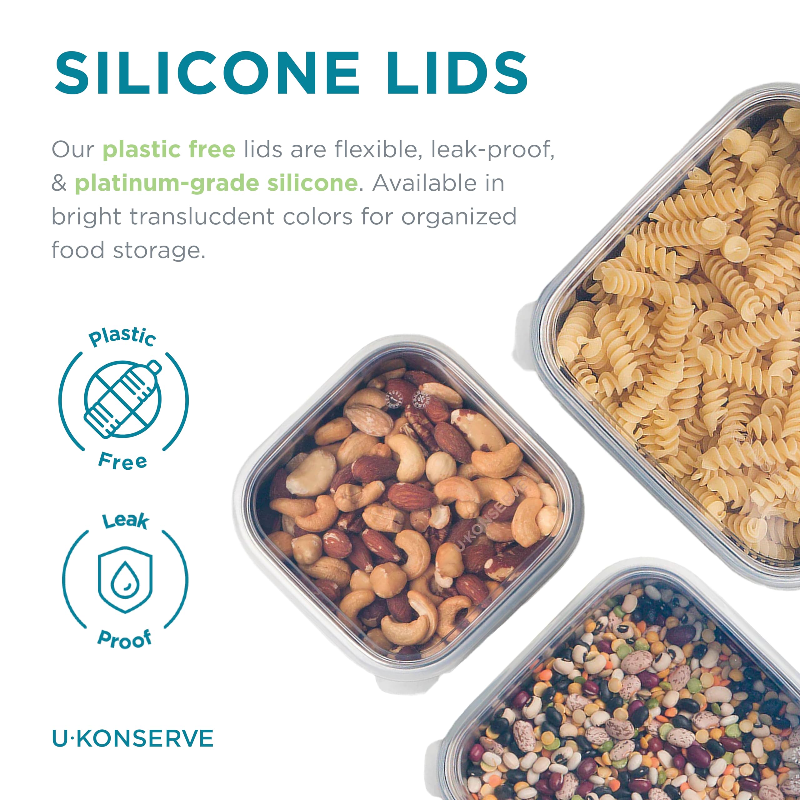 U Konserve silicone lid seal keeps meals airtight.